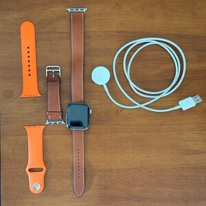 Hermes Smartwatch with Brown and Orange Bands